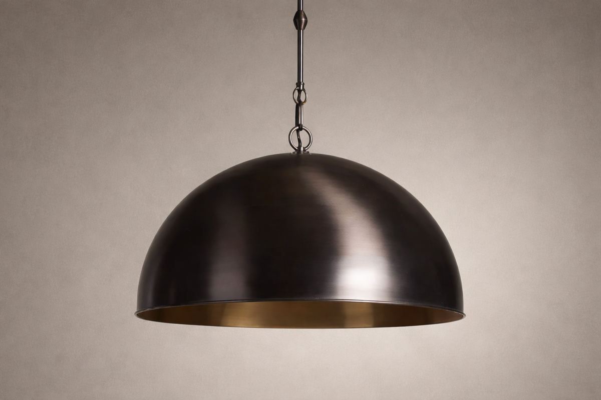Antique Oxide Brass Dome Pendant Light