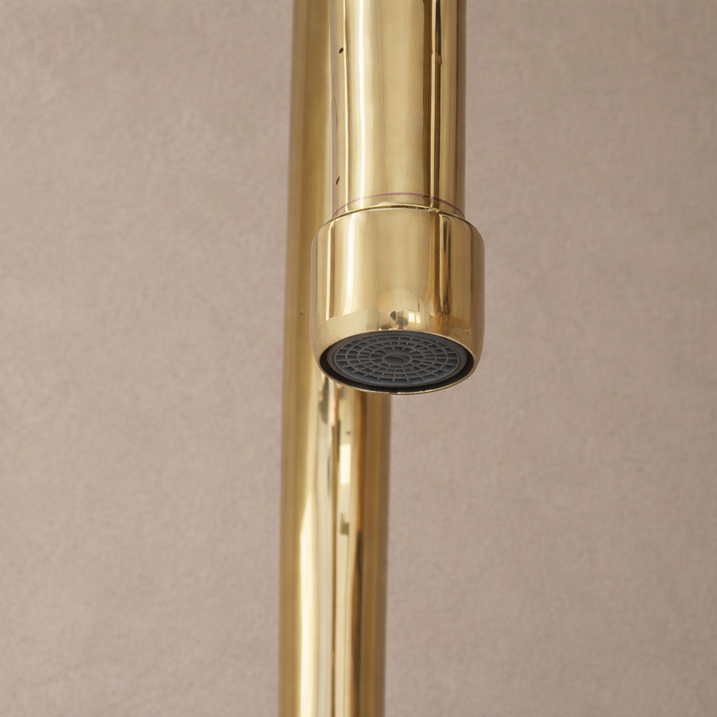 Unlacquered Brass Bridge Kitchen Faucet – Solid Living Patina Finish