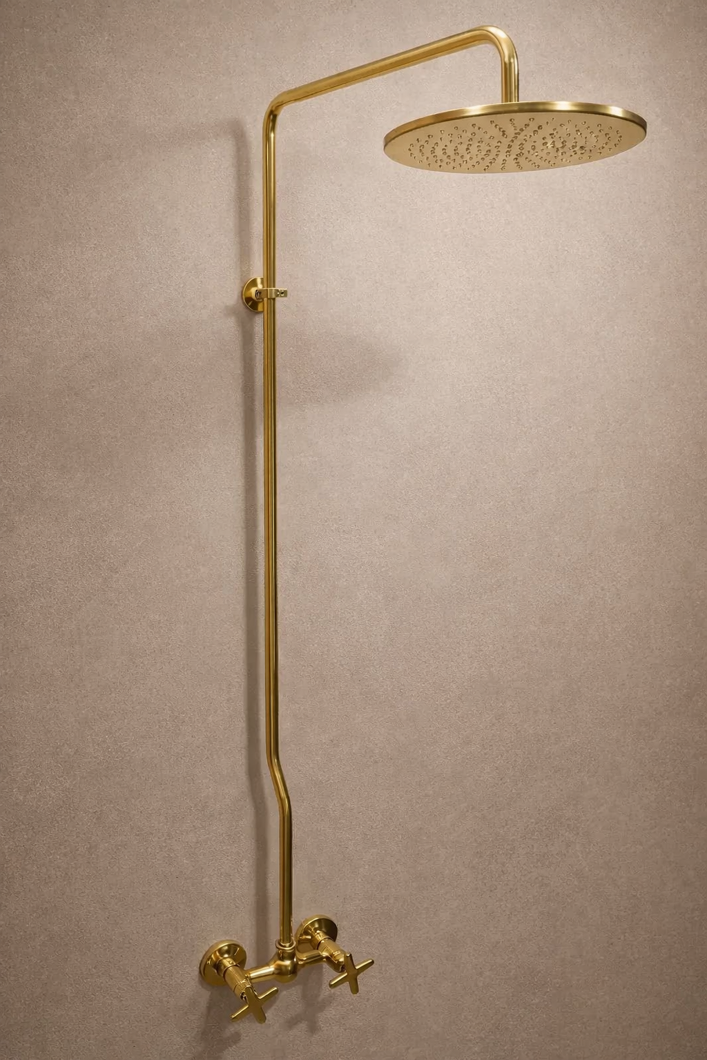 Unlacquered Solid Brass Shower System – Exposed Brass Shower Fixture