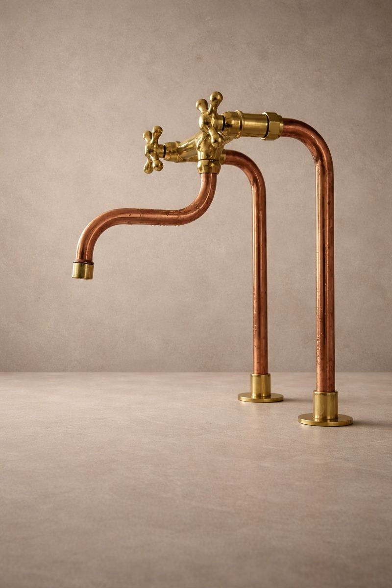 Kitchen Faucet – Handcrafted Solid Brass & Copper Antique Design