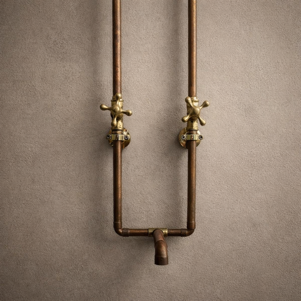 Antique Copper Wall Mount Faucet Sink – Solid Brass Vintage Design