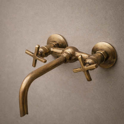 Unlacquered Brass Wall Faucet – Bathroom & Kitchen Tap
