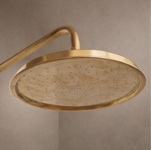 Unlacquered Brass Shower Set – Spa-Style Wall-Mount Design