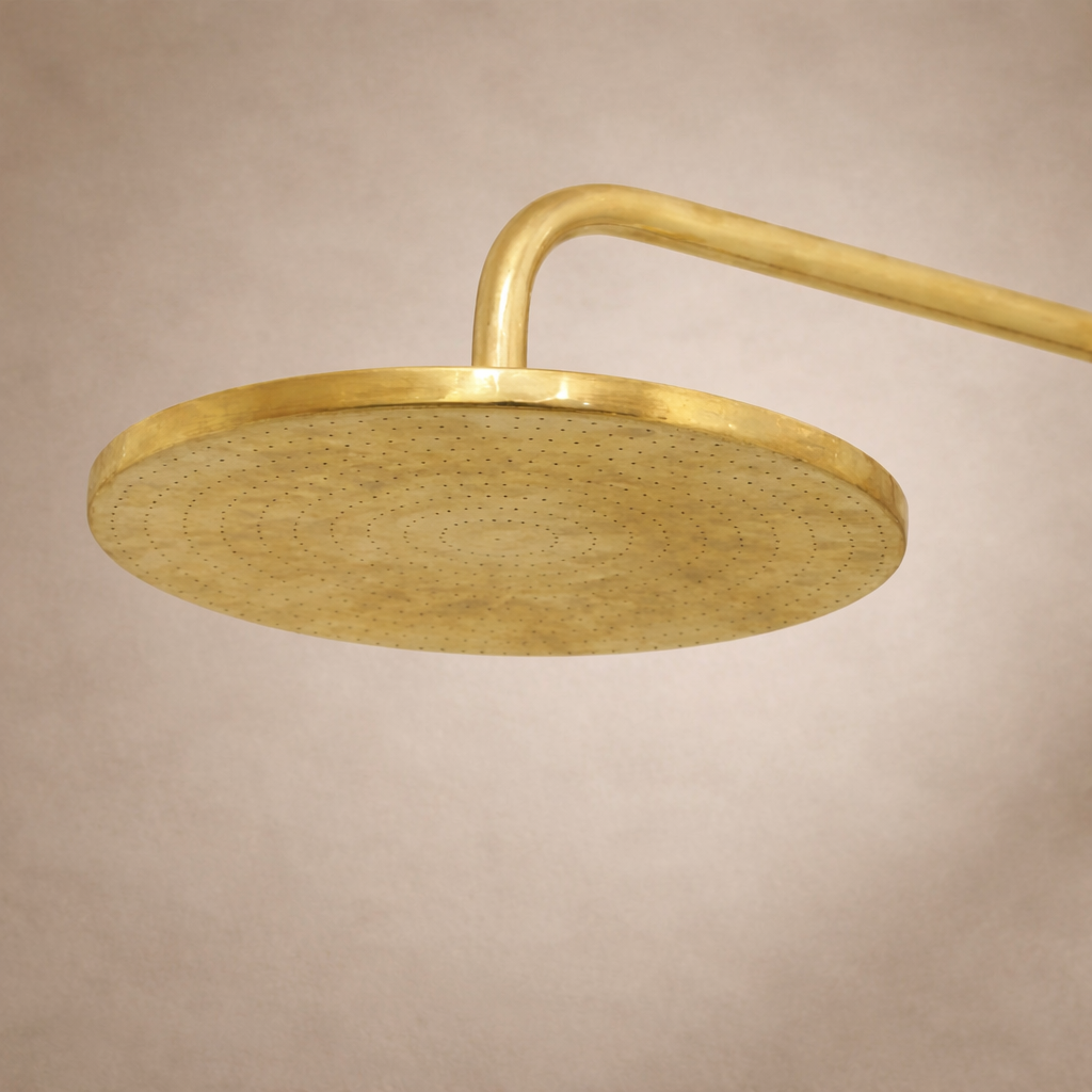 Unlacquered Solid Brass Shower System – Exposed Brass Shower Fixture