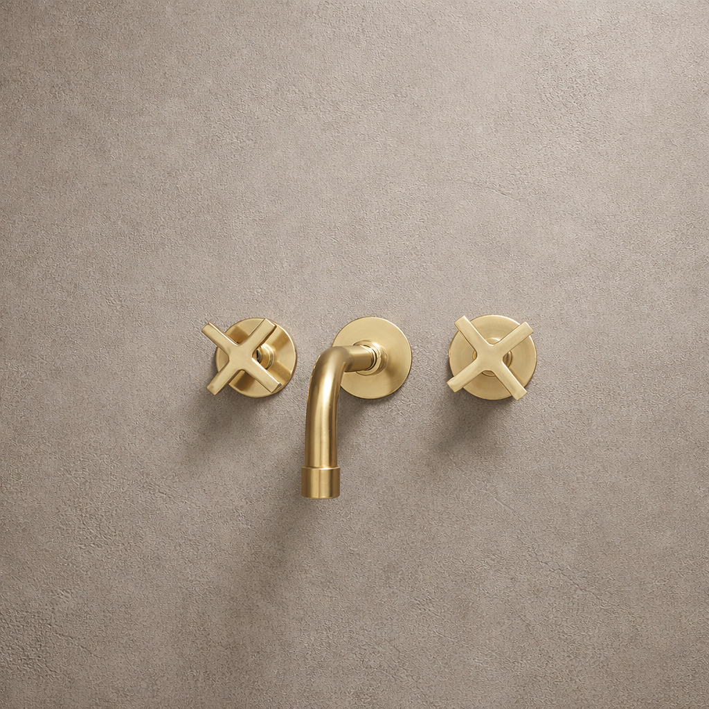 Unlacquered Solid Brass Wall Mounted Bathroom Faucet- Vessel Sink Faucet