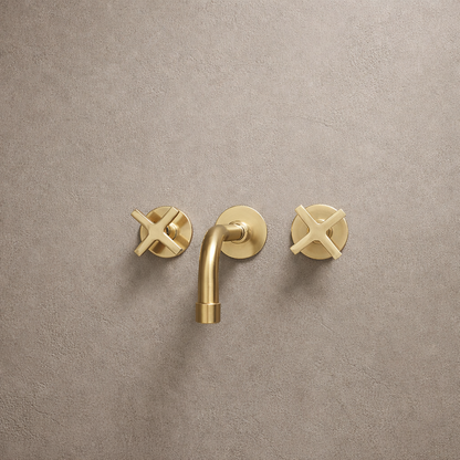 Unlacquered Solid Brass Wall Mounted Bathroom Faucet- Vessel Sink Faucet