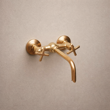 Unlacquered Brass Wall Faucet – Bathroom & Kitchen Tap