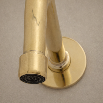 Unlacquered Solid Brass Wall Mounted Bathroom Faucet- Vessel Sink Faucet