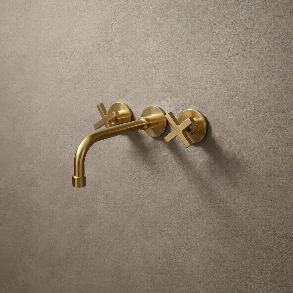 Unlacquered Solid Brass Wall Mounted Bathroom Faucet- Vessel Sink Faucet
