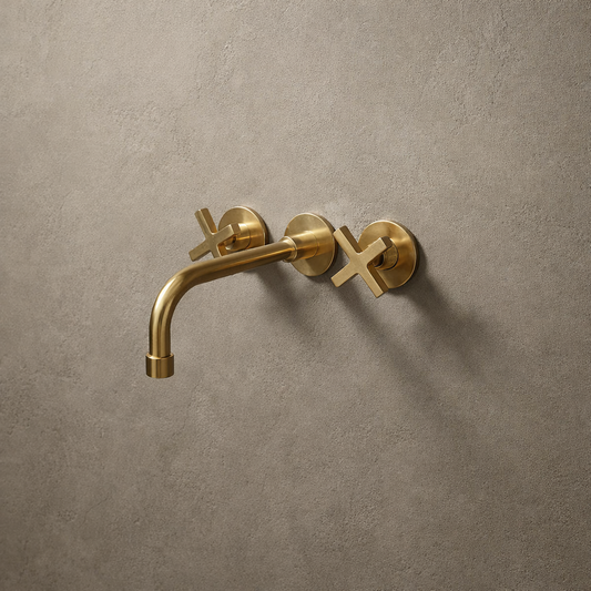 Unlacquered Solid Brass Wall Mounted Bathroom Faucet- Vessel Sink Faucet