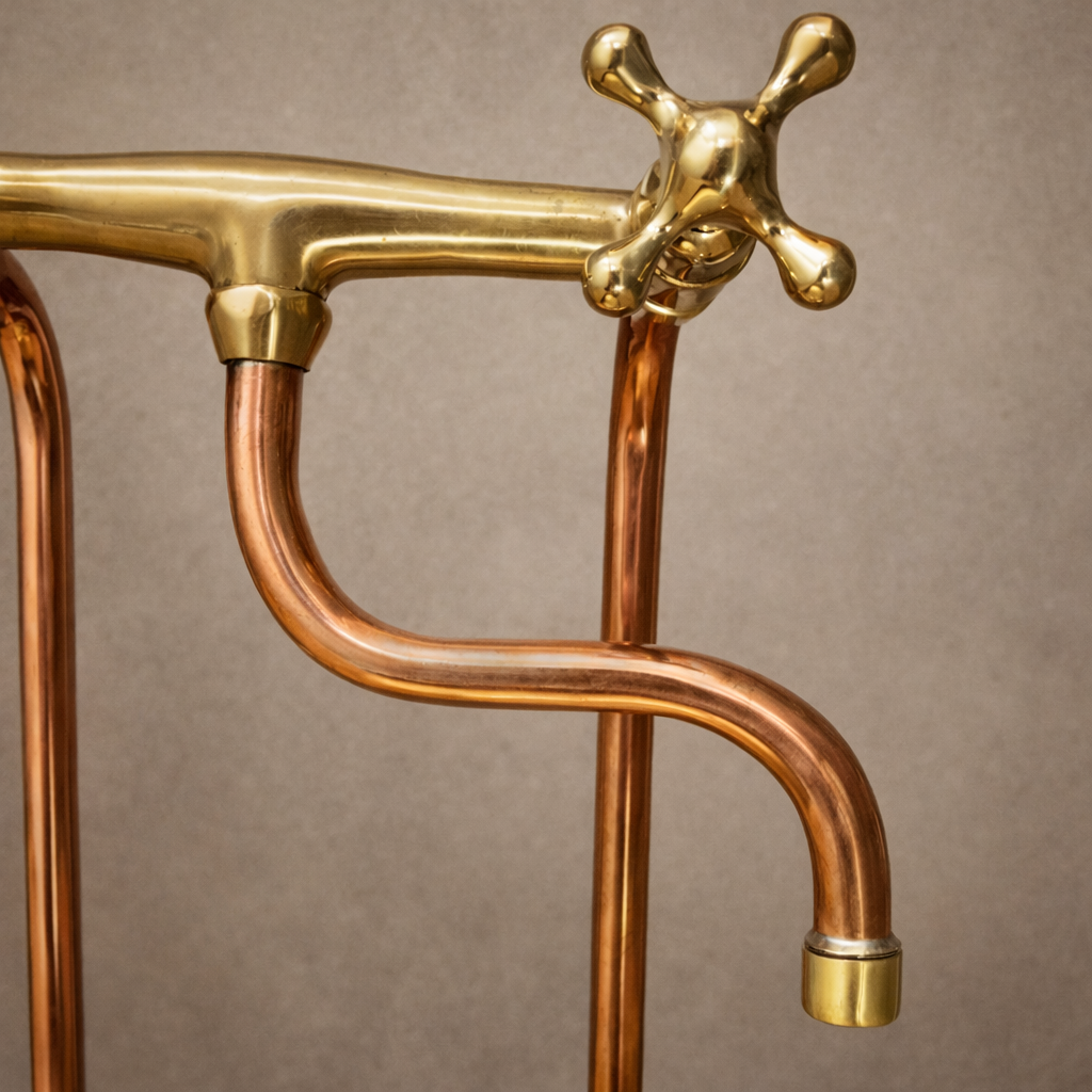 Kitchen Faucet – Handcrafted Solid Brass & Copper Antique Design