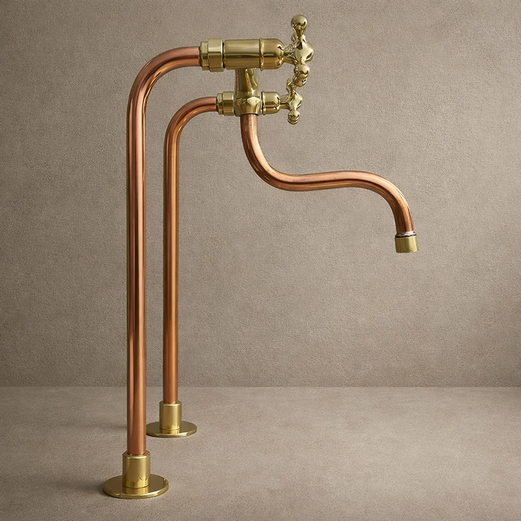 Kitchen Faucet – Handcrafted Solid Brass & Copper Antique Design