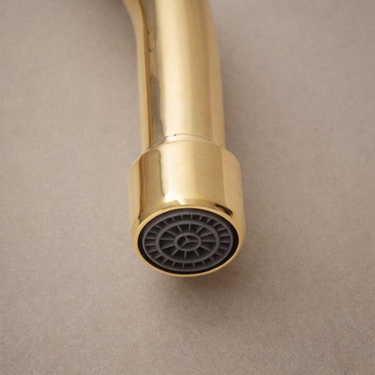 Swiveling Neck Wall-Mounted Brass Faucet – Unlacquered Solid Brass