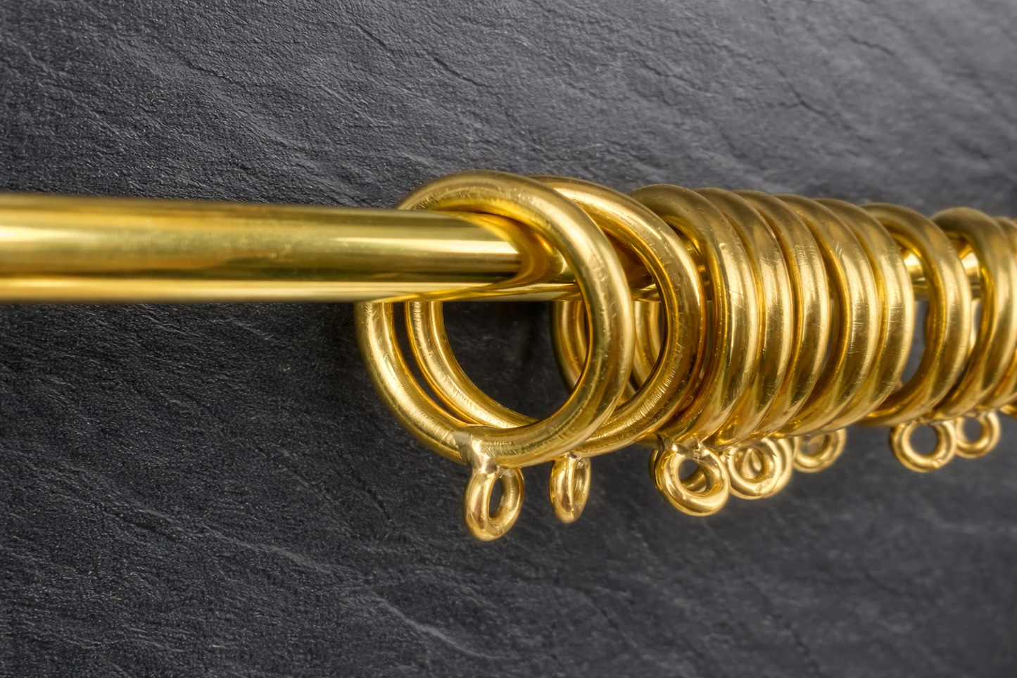 Brass Curtain Rod,Unlacquered Brass Curtain Pole With Curtain Rings, 16mm