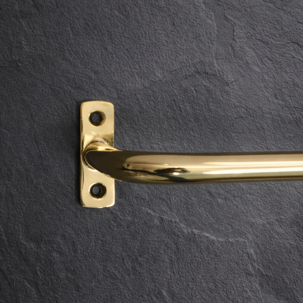 Brass Curtain Rod with French Return – 16mm Unlacquered Brass