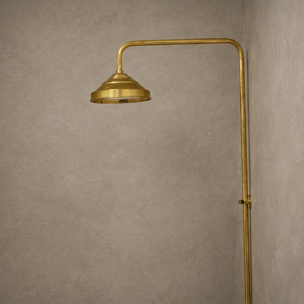 Unlacquered Solid Brass Shower System – Exposed Brass Shower Fixture