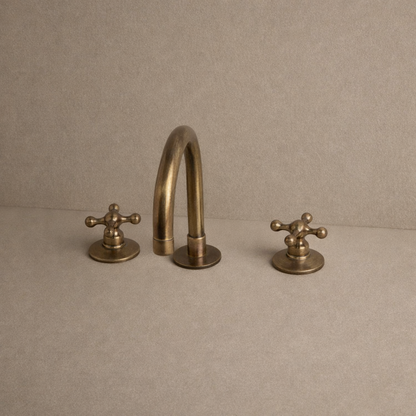 Solid Brass Bathroom Faucet - Oil Rubbed Three Holes Faucet