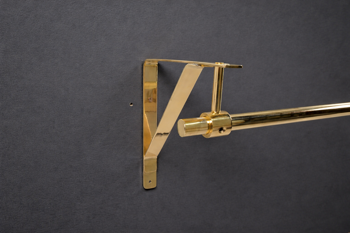 Brass Clothing Rod with Brackets – Wall-Mounted Closet, Kitchen, or Retail Display Rod