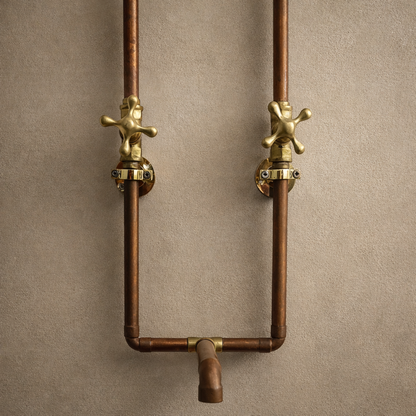 Antique Copper Wall Mount Faucet Sink – Solid Brass Vintage Design