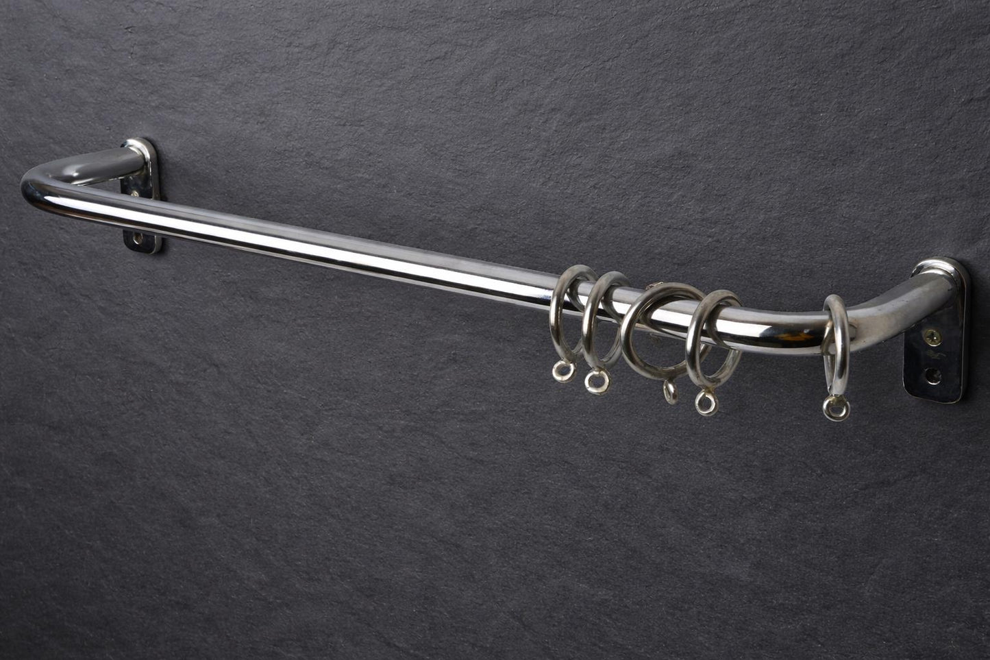 Brass Curtain Rod – Polished Nickel Rod With Rings, Heavy-Duty Rod for Curtains & Towels