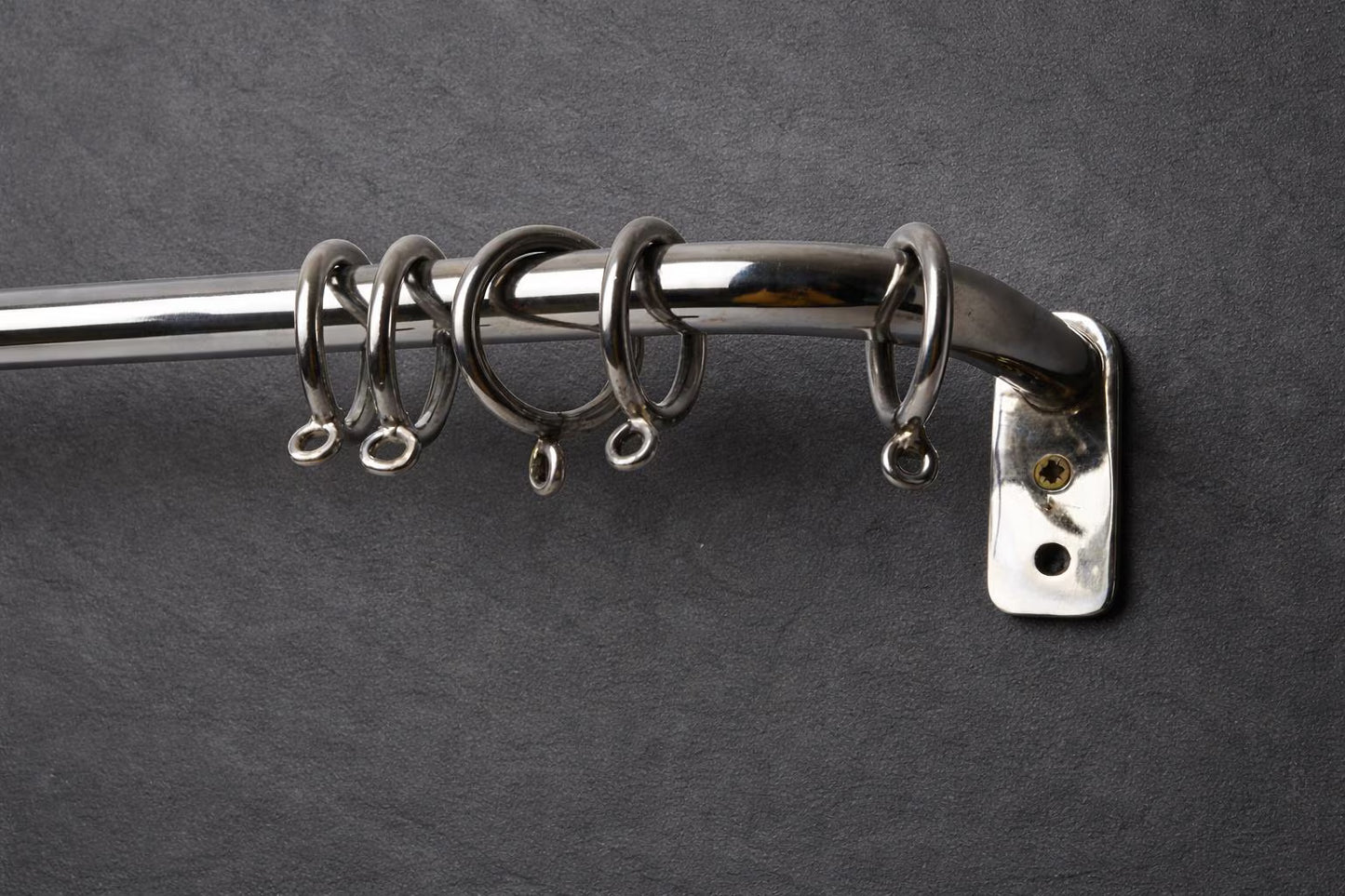Brass Curtain Rod – Polished Nickel Rod With Rings, Heavy-Duty Rod for Curtains & Towels