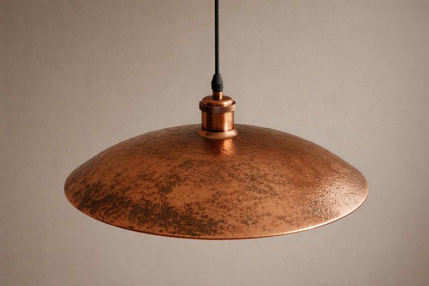 Solid Copper Dome Pendant Light – Rustic Modern Hanging Ceiling Light