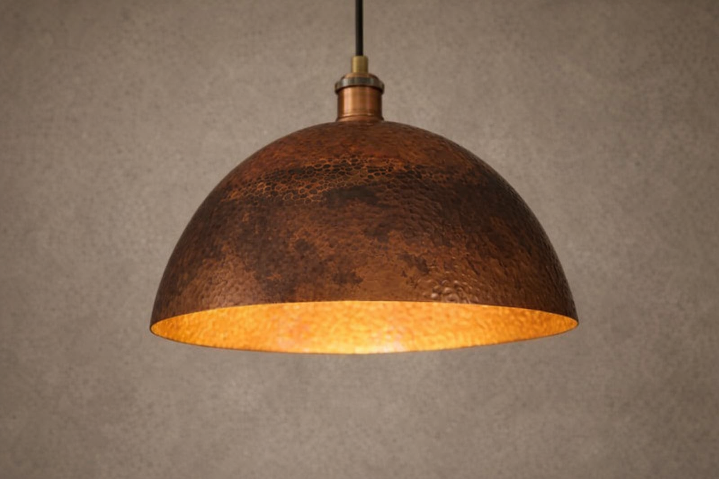 Antique Copper Ceiling Pendant Light – Adjustable Solid Copper Vintage Hanging Lamp