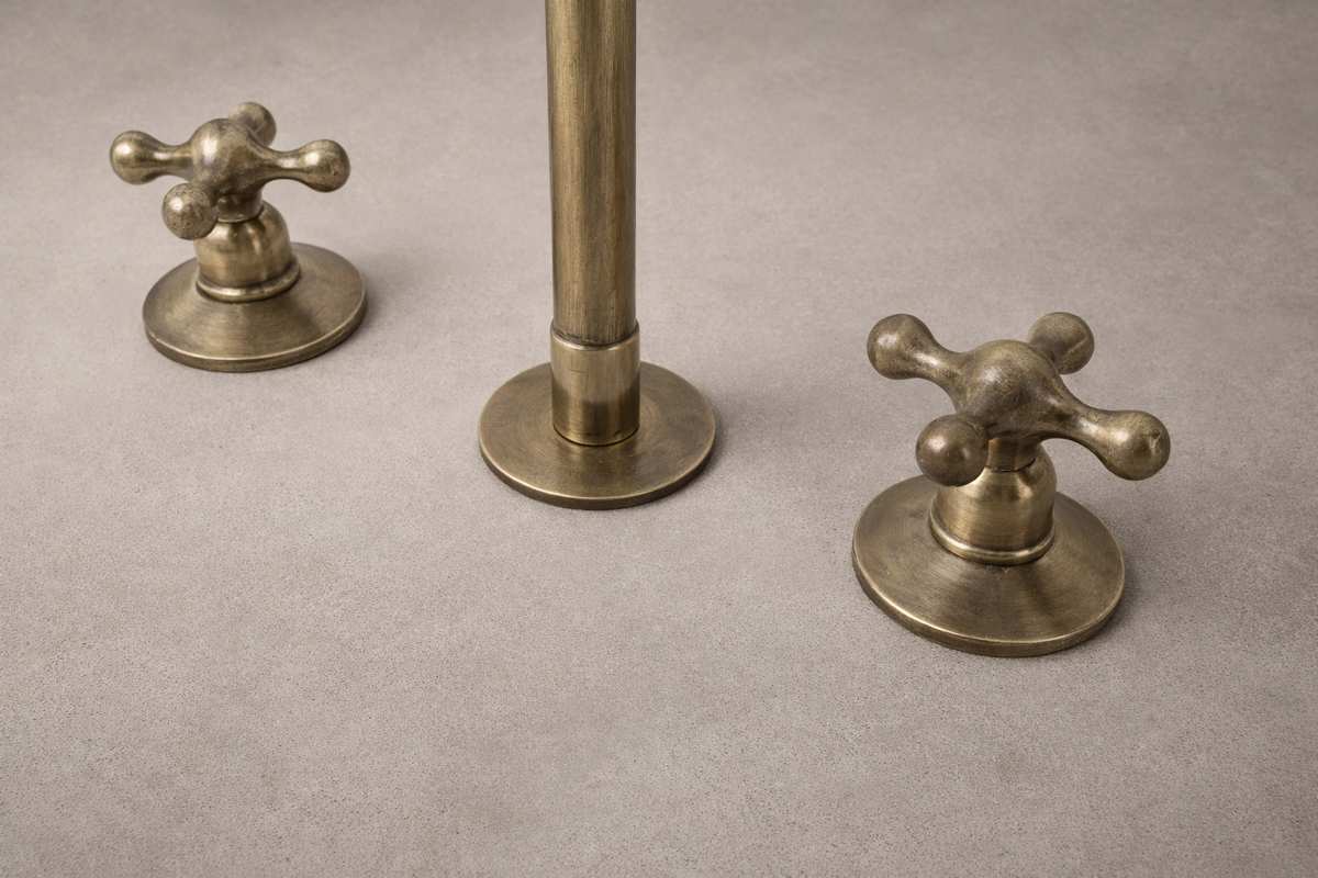 Solid Brass Bathroom Faucet - Oil Rubbed Three Holes Faucet