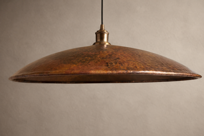 Solid Copper Dome Pendant Light – Rustic Modern Hanging Ceiling Light