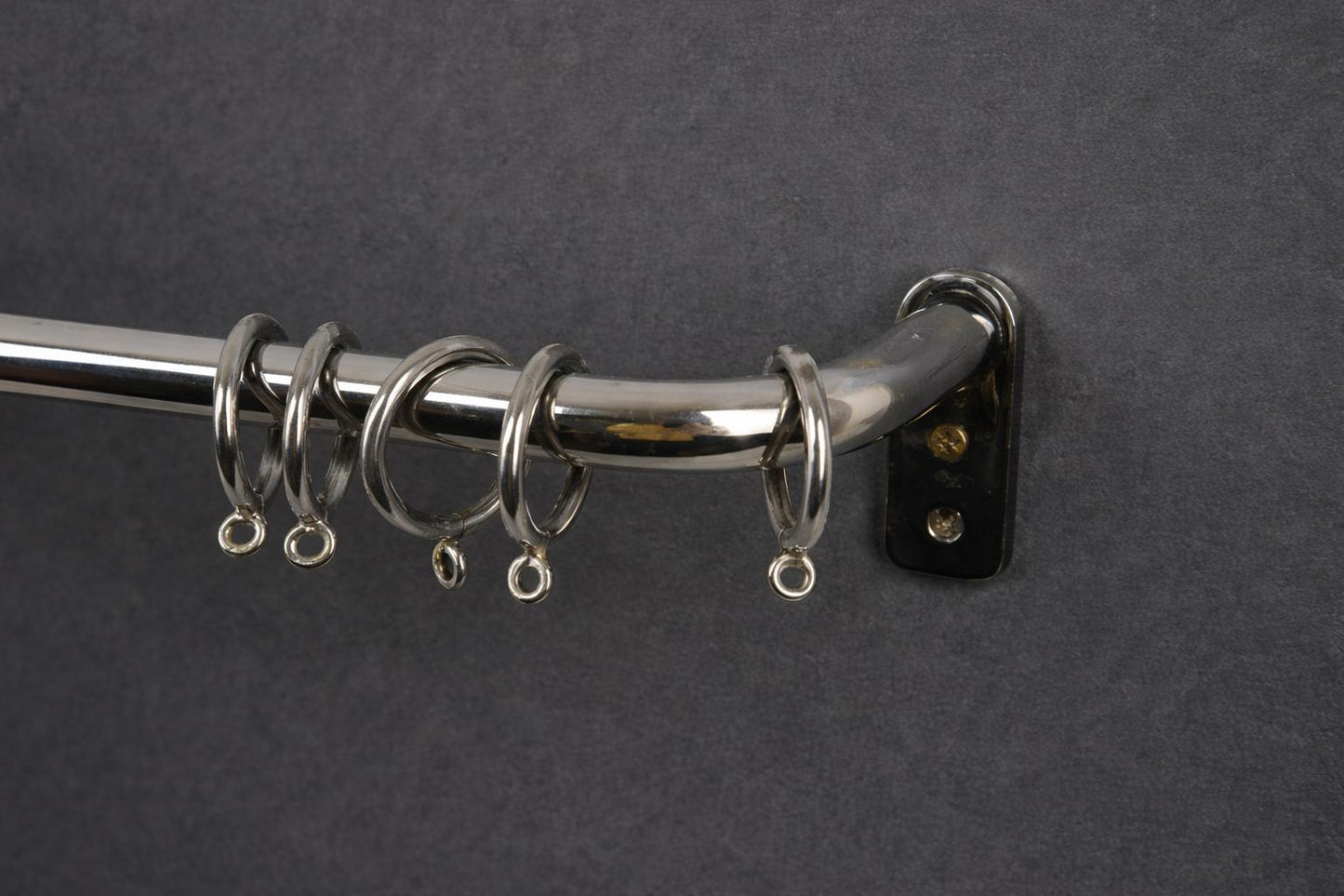 Brass Curtain Rod – Polished Nickel Rod With Rings, Heavy-Duty Rod for Curtains & Towels