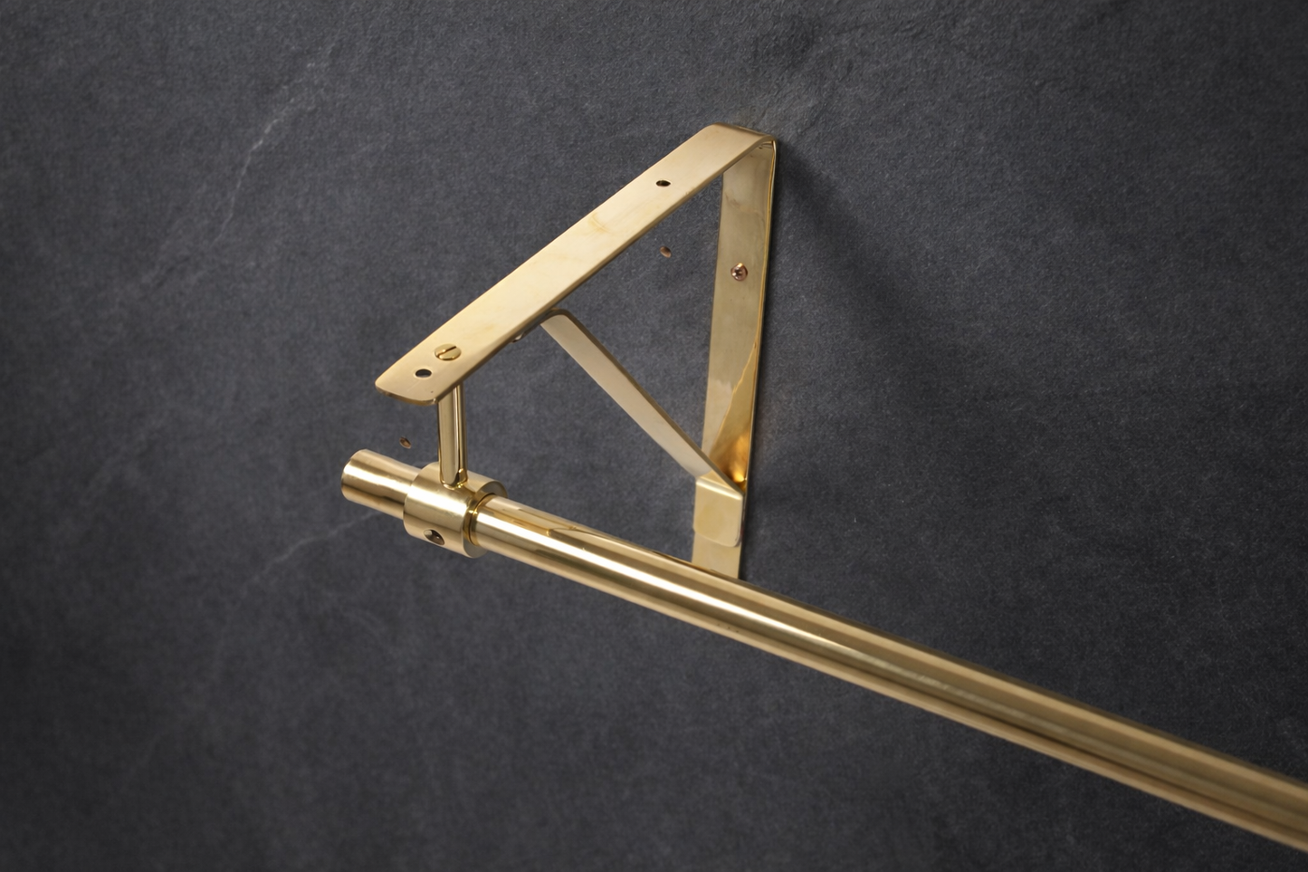 Brass Clothing Rod with Brackets – Wall-Mounted Closet, Kitchen, or Retail Display Rod