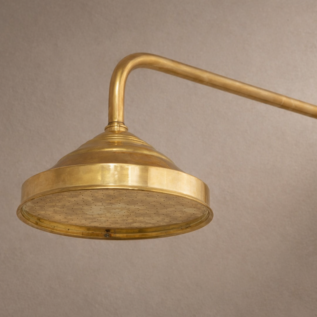 Unlacquered Solid Brass Shower System – Exposed Brass Shower Fixture