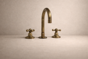 Solid Brass Bathroom Faucet - Oil Rubbed Three Holes Faucet