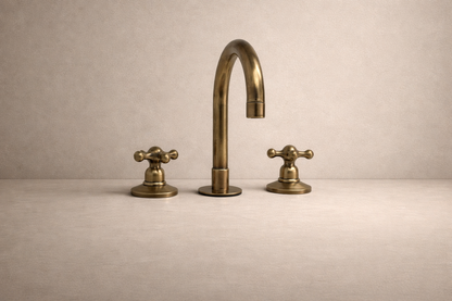 Solid Brass Bathroom Faucet - Oil Rubbed Three Holes Faucet