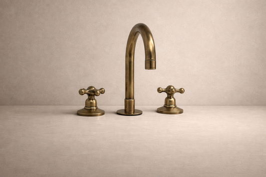 Solid Brass Bathroom Faucet - Oil Rubbed Three Holes Faucet